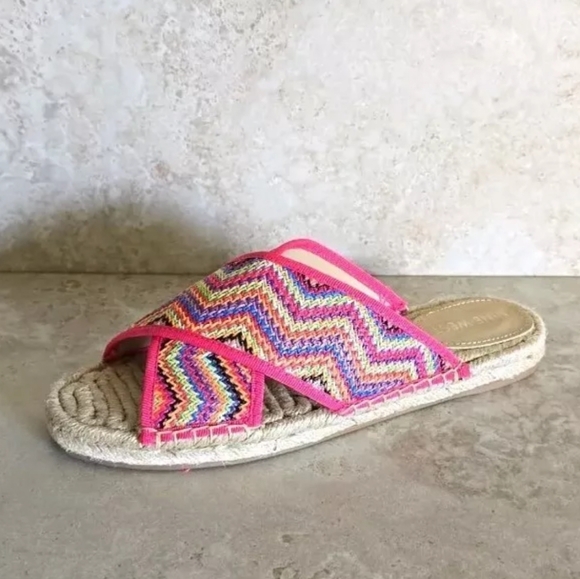 #82-21 Woman Sandals Hamden Spadrille Criss Cross Band Multi Nine West Sz 8 - Picture 3 of 7